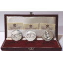 Trittico di medaglie commemorative Arte nei Musei Vaticani Michelangelo in argento
